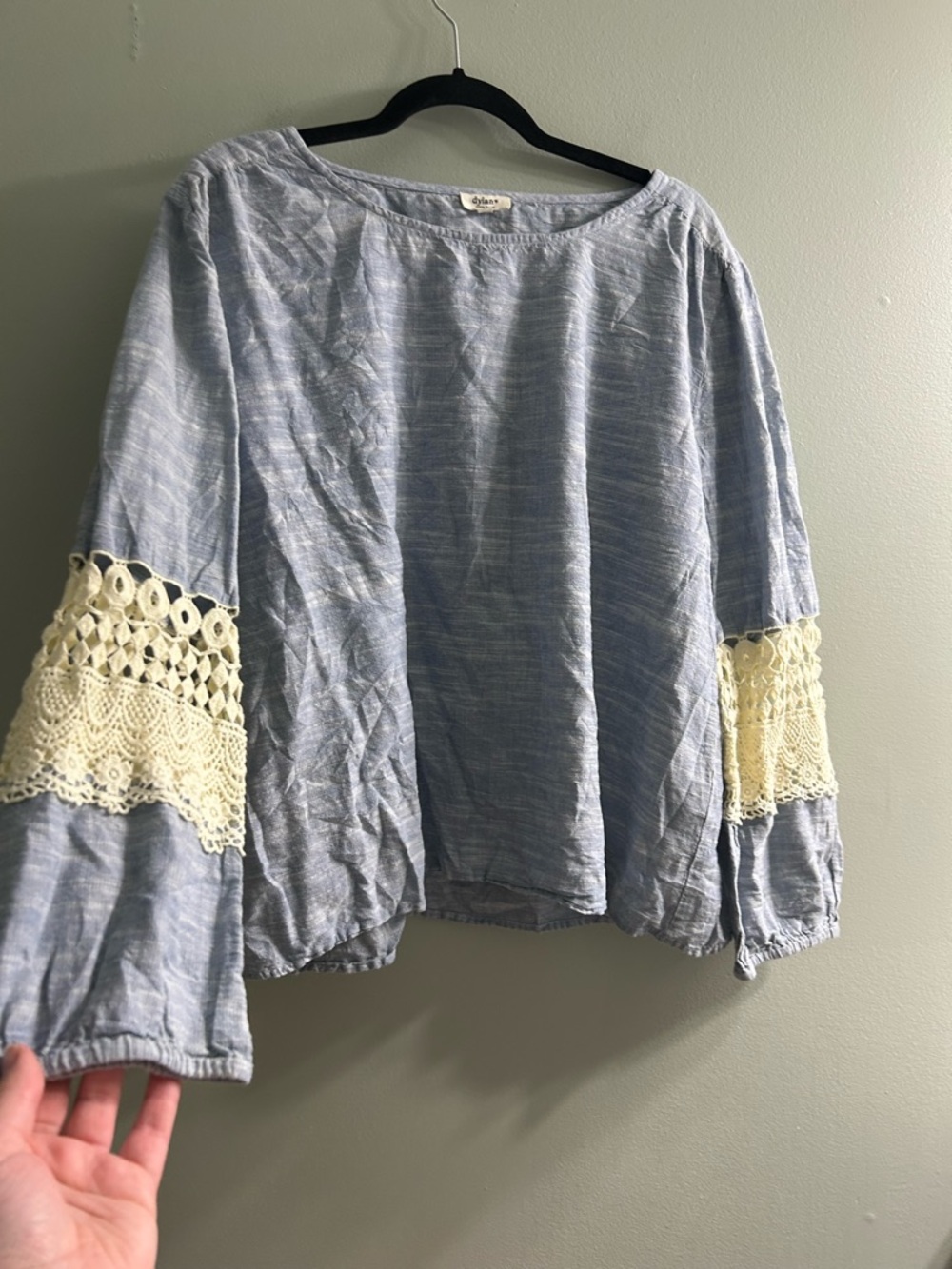 Dylan cotton crochet lace blouse flowy effortless